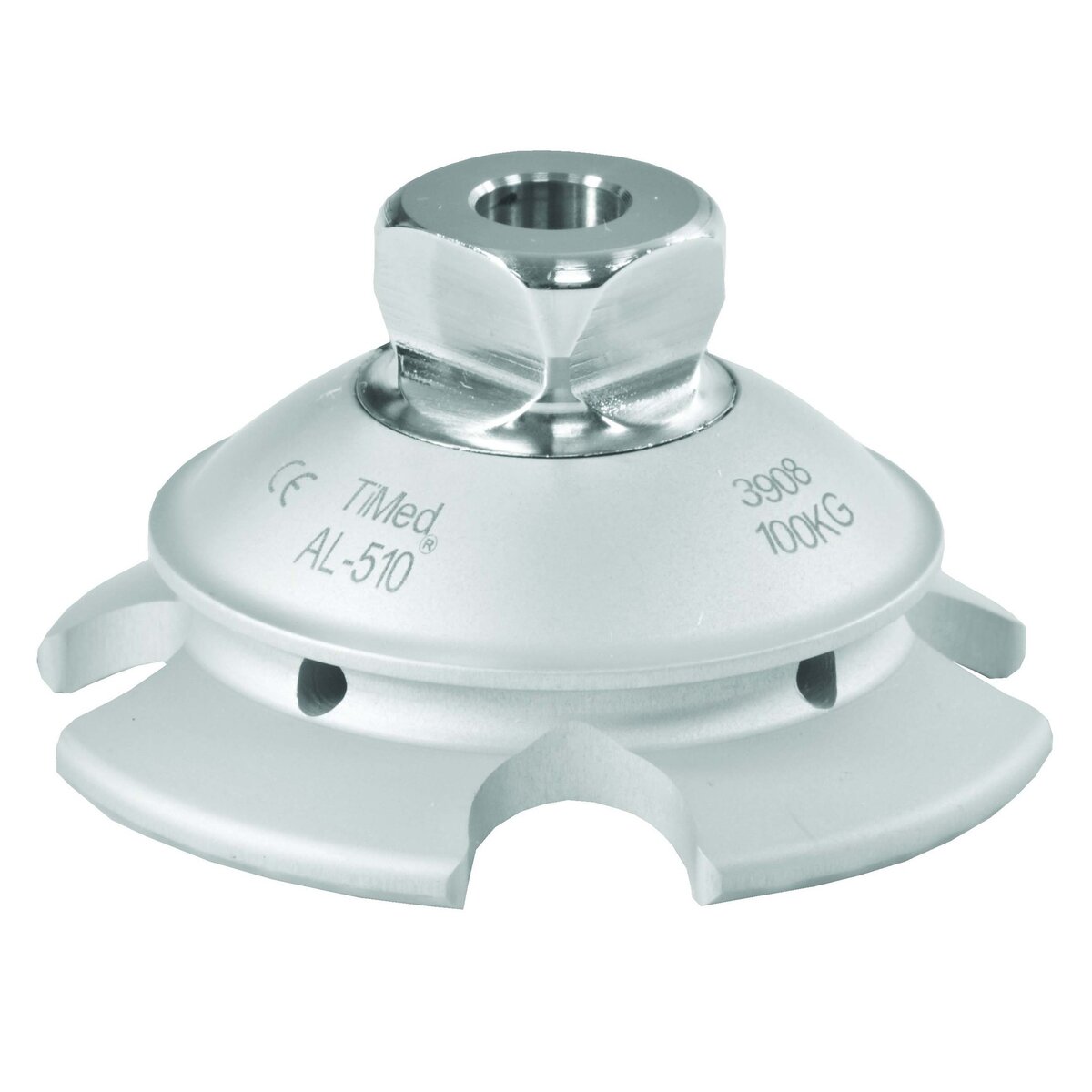 4-Ear Connector with Pyramid with Hole - Aluminum | AL-510