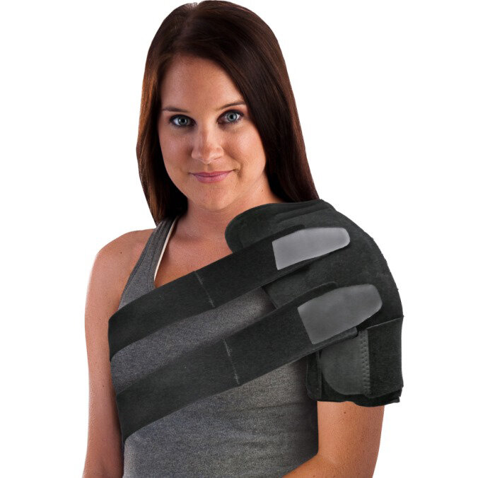 Professional Products Grey Foam Split Strap Post-Op Compression Cryotherapy Shoulder Wrap