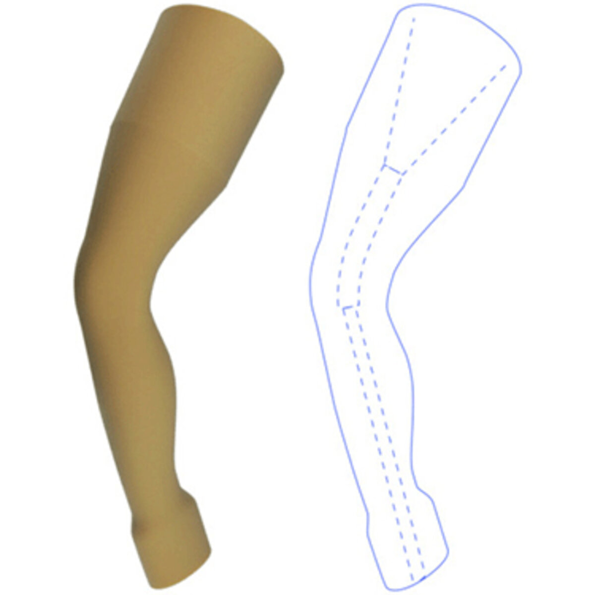 3S106 Pre-Shaped Cored Flexed Above Knee Cover
