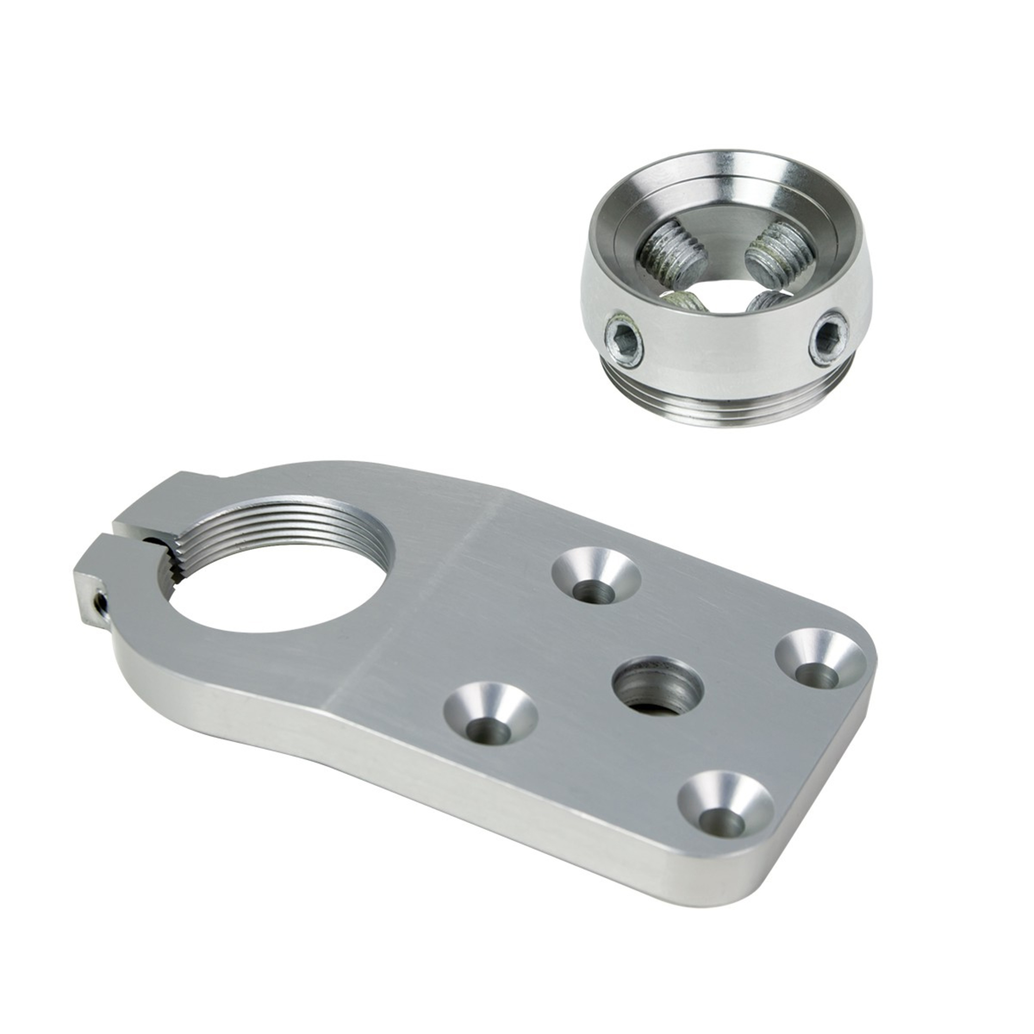 4-Hole Plate with 10 Degree Angle and Rotatable Pyramid Receiver - Titanium