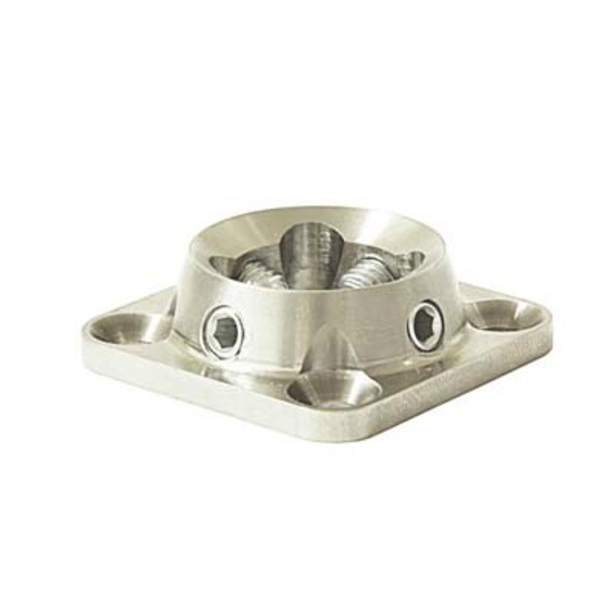4-Hole Connector with Pyramid Receiver - Stainless Steel