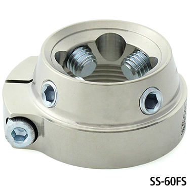 3-Prong Adapter with Male Threads and Stainless Steel Rotating Pyramid