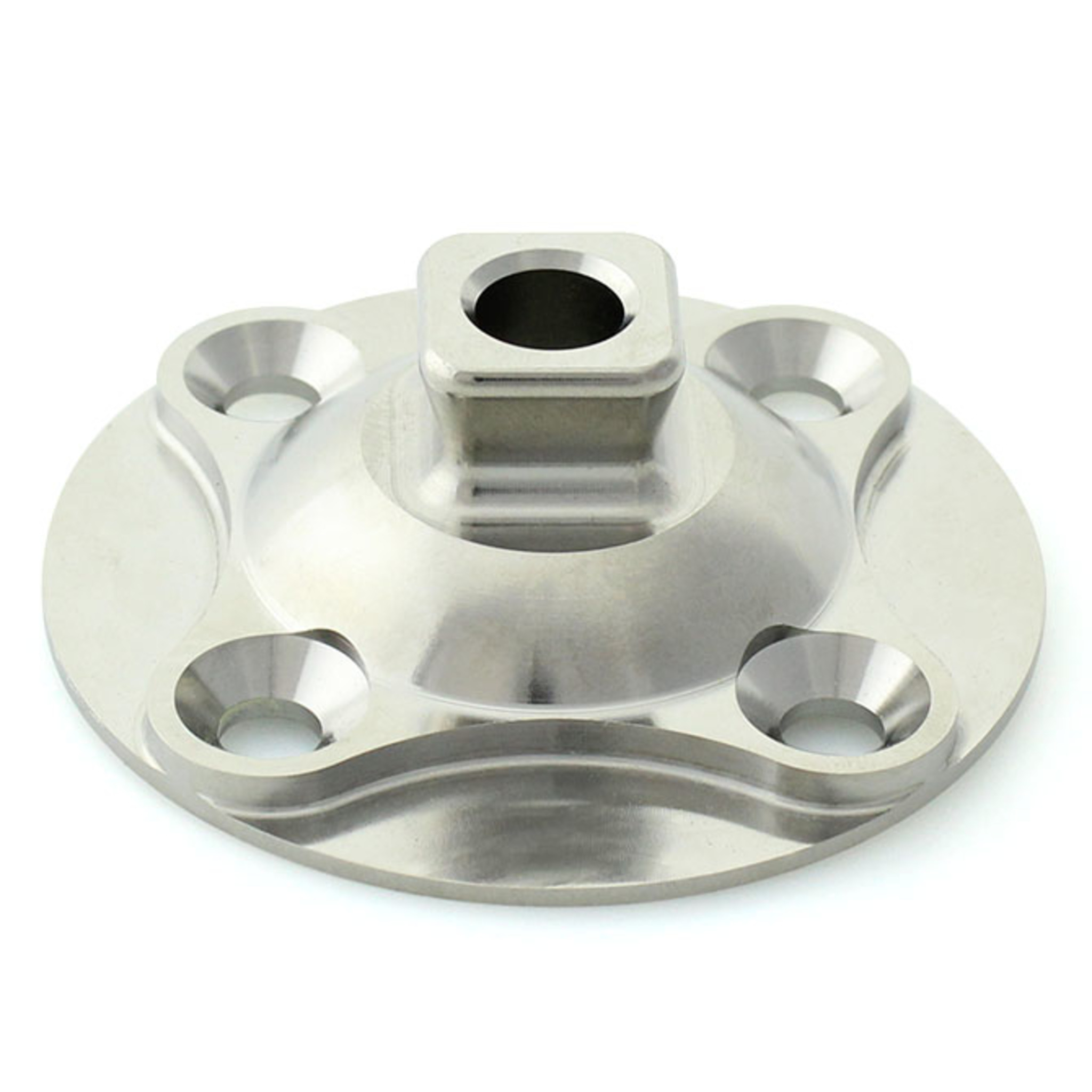 Adaptateur d'emboîture avec pyramide et trou, base circulaire